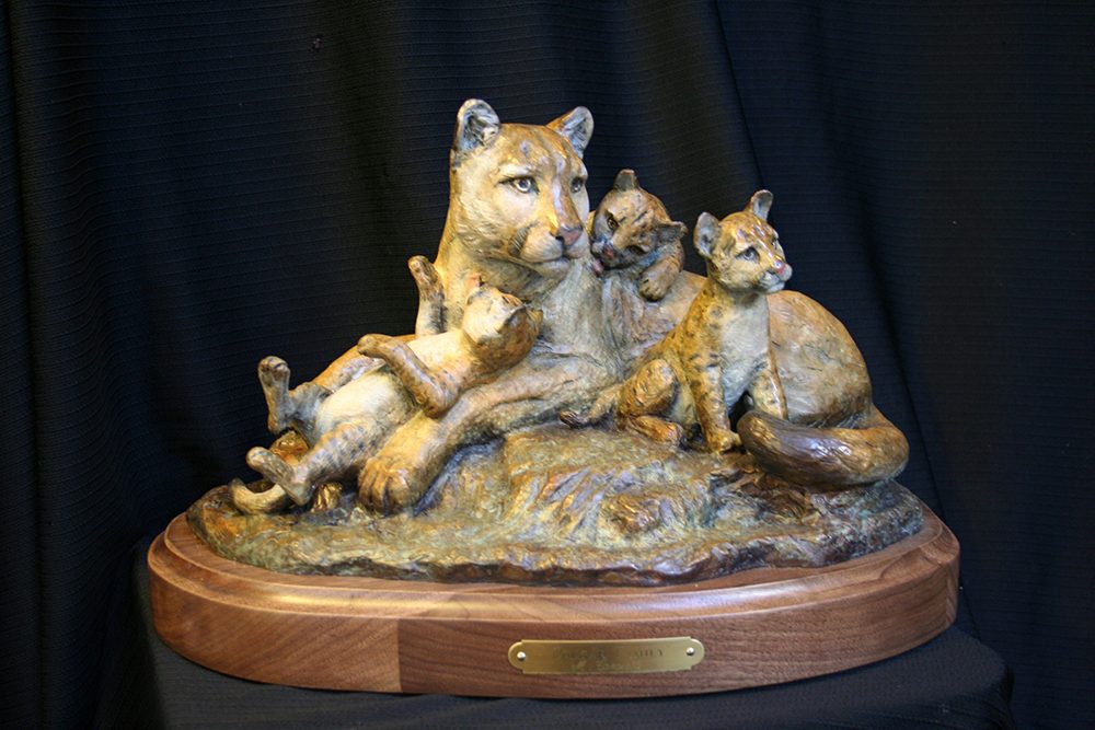 Cougar Family | Marianne Caroselli | Sculpture-Exposures International Gallery of Fine Art - Sedona AZ