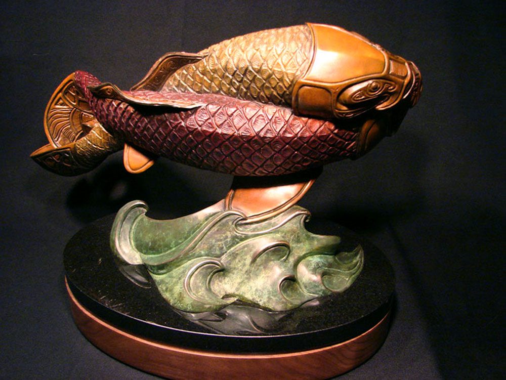 Koi Meets Girl | John Maisano | Sculpture-Exposures International Gallery of Fine Art - Sedona AZ