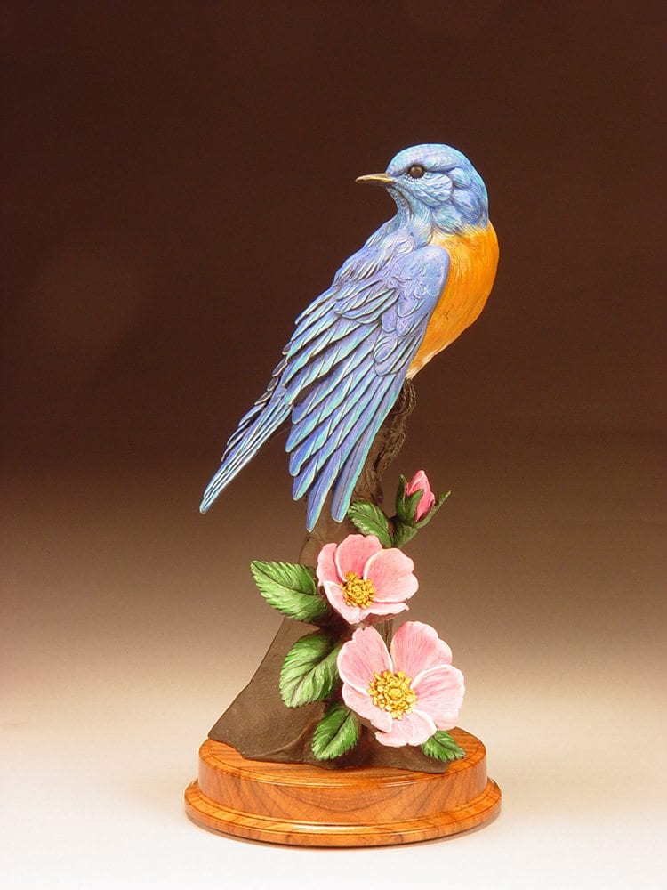 Bluebird & Roses | Eugene Morelli | Sculpture-Exposures International Gallery of Fine Art - Sedona AZ