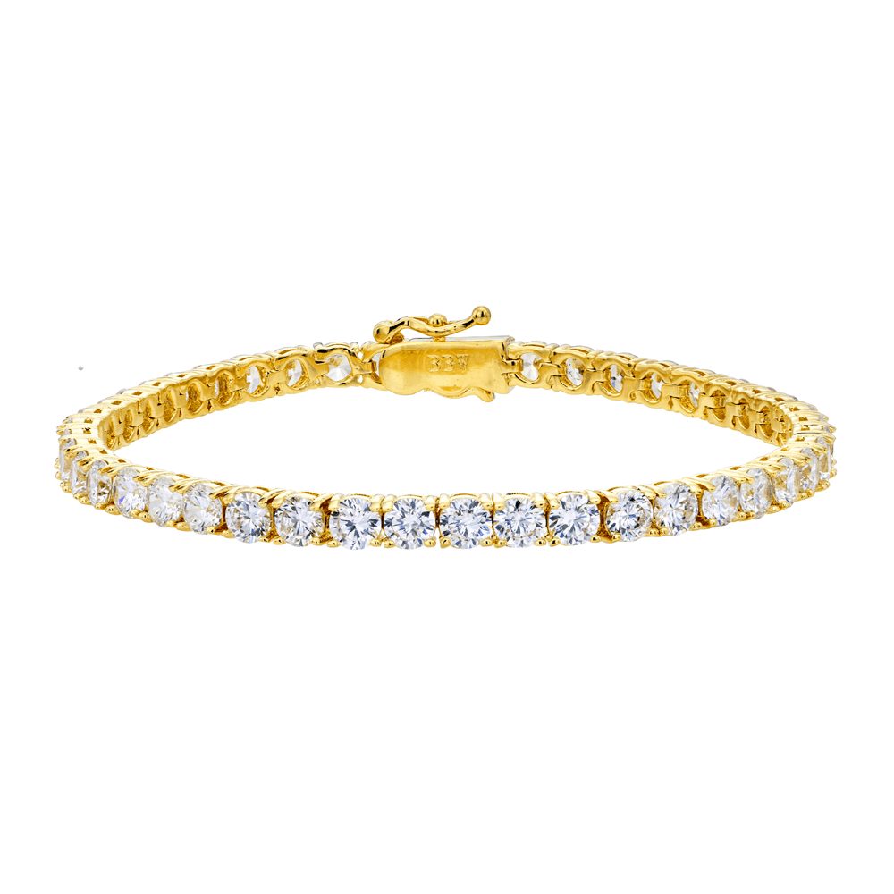 "18 KGP 4mm Classic Tennis Bracelet with Double Security Clasp