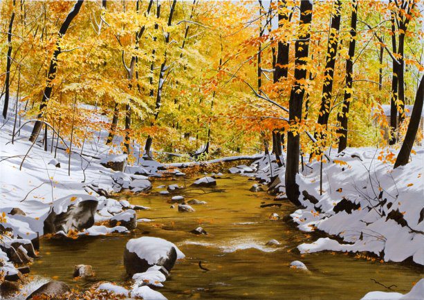 October Snowfall | Alexander Volkov | Painting-Exposures International Gallery of Fine Art - Sedona AZ