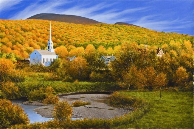 September Evening in Stowe | Alexander Volkov | Painting-Exposures International Gallery of Fine Art - Sedona AZ