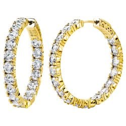 18 KGP  1.25" 4mm Double Sided In and Out Couture Hoops | Bling By Wilkening | Jewelry-Exposures International Gallery of Fine Art - Sedona AZ