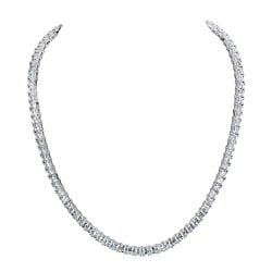 Silver Asscher-Cut Couture Tennis Necklace with Double Security Clasp 16.5” | Bling By Wilkening | Jewelry-Exposures International Gallery of Fine Art - Sedona AZ