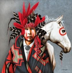 Red Feather's Pony | Jd Challenger | Painting-Exposures International Gallery of Fine Art - Sedona AZ