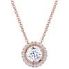 18 KGP Rose Gold 2 Carat Round Pendant Necklace with Halo | Bling By Wilkening | Jewelry-Exposures International Gallery of Fine Art - Sedona AZ