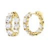 18 KGP Small Large Stone Couture Hoops-Z30202