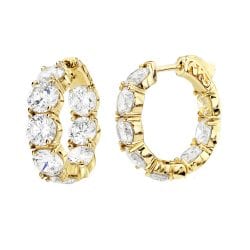18 KGP Small Large Stone Couture Hoops | Bling By Wilkening | Jewelry-Exposures International Gallery of Fine Art - Sedona AZ