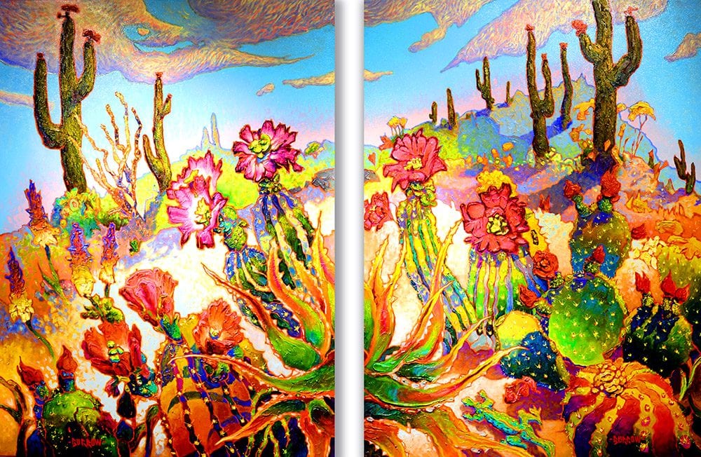 Cactus Combo | John Burrow | Painting-Exposures International Gallery of Fine Art - Sedona AZ