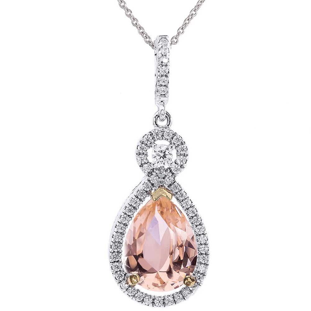 Silver Morganite-Hued Victorian Pear 