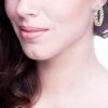 18 KGP 1.25” Asscher Cut Oval Couture Hoops | Bling By Wilkening | Jewelry-Exposures International Gallery of Fine Art - Sedona AZ