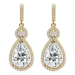 18 KGP Victorian Clear Teardrops | Bling By Wilkening | Jewelry-Exposures International Gallery of Fine Art - Sedona AZ