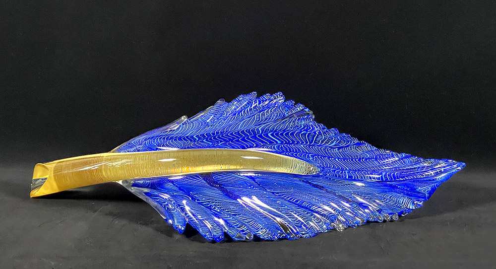 Cobalt Blue Resting Feather | Nic McGuire | Sculpture-Exposures International Gallery of Fine Art - Sedona AZ