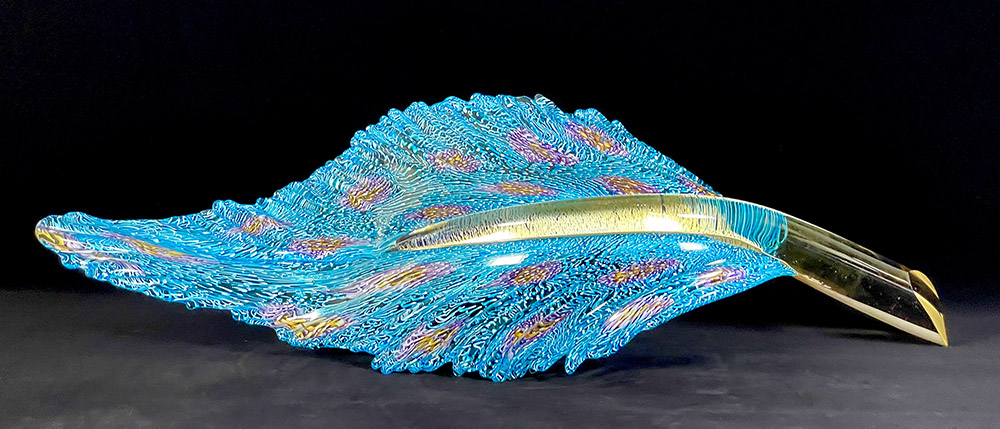 Blue Purple Yellow Starling Feather | Nic McGuire | Sculpture-Exposures International Gallery of Fine Art - Sedona AZ