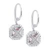 Sterling Silver Fancy Light Pink Asscher Cut Drops with 18 KGP Prongs & Stone Detailing on Back | Bling By Wilkening | Jewelry-Exposures International Gallery of Fine Art - Sedona AZ