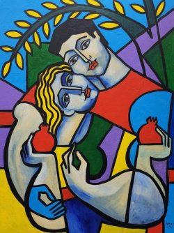 Lover’s Dance Under the Tree | Yuroz | Scupture-Exposures International Gallery of Fine Art - Sedona AZ