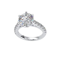 *NEW COUTURE COLLECTION Sterling Silver Solitaire Round Couture 6 Prong 10mm Ring | Bling By Wilkening | Jewelry-Exposures International Gallery of Fine Art - Sedona AZ