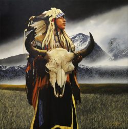Holds the Buffalo | Jd Challenger | Painting-Exposures International Gallery of Fine Art - Sedona AZ