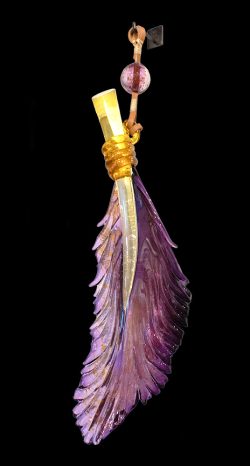 Purple Hanging Feather | Nic McGuire | Sculpture-Exposures International Gallery of Fine Art - Sedona AZ
