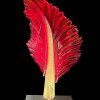 Small Cherry Red Vertical Feather | Nic McGuire | Sculpture-Exposures International Gallery of Fine Art - Sedona AZ