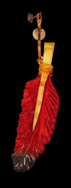 Red Phoenix Hanging Feather | Nic McGuire | Sculpture-Exposures International Gallery of Fine Art - Sedona AZ