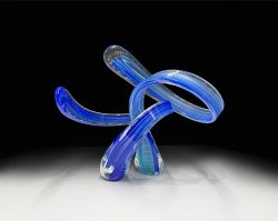Medium Ribbon Embrace - Blue | Scott Hartley | Sculpture-Exposures International Gallery of Fine Art - Sedona AZ