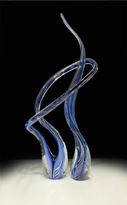 Threaded Tango with Twist - Black/Blue/White | Scott Hartley | Sculpture-Exposures International Gallery of Fine Art - Sedona AZ