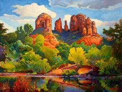 Oak Creek & Cathedral Rock | John Burrow | Painting-Exposures International Gallery of Fine Art - Sedona AZ