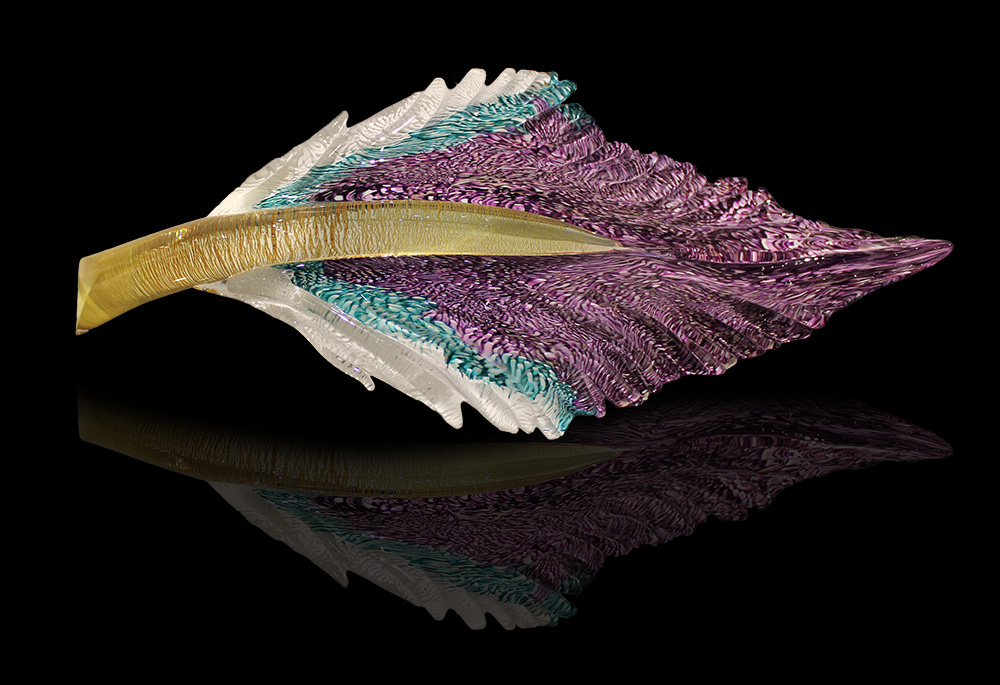 Purple Starling Resting Feather | Nic McGuire | Sculpture-Exposures International Gallery of Fine Art - Sedona AZ