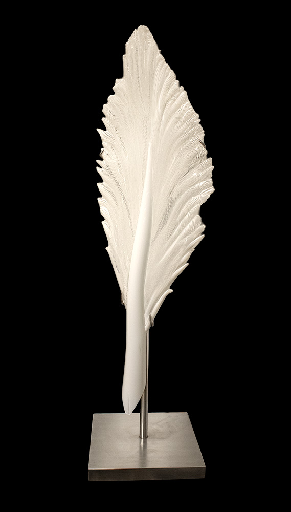 White Quill Vertical Feather | Nic McGuire | Sculpture-Exposures International Gallery of Fine Art - Sedona AZ