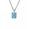 Haute Couture Composers Collection Radiant Crushed Ice Cut 24 Carat Fancy Light Blue Pendant on Sterling 1.5mm Adjustable Diamond Cut Wheat Chain