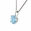 Haute Couture Composers Collection Round 11 Carat Centurion Cut Aquamarine-Hued Pendant on Sterling 1.1mm Round Wheat Chain | Bling By Wilkening | Jewelry-Exposures International Gallery of Fine Art - Sedona AZ