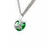Haute Couture Composers Collection Round 17 Carat Centurion Cut Emerald-Hued Pendant on 2 Sterling 1.5mm Adjustable Diamond Cut Wheat Chains