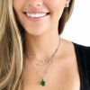 Haute Couture Composers Collection Round 17 Carat Centurion Cut Emerald-Hued Pendant on Sterling 6-in-1 Necklace