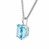 Haute Couture Composers Collection Elongated Crushed Ice Cut 11 Carat Fancy Light Blue Pendant on Sterling 1.1mm Round Wheat Chain | Bling By Wilkening | Jewelry-Exposures International Gallery of Fine Art - Sedona AZ