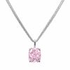 Haute Couture Composers Collection Elongated Crushed Ice Cushion Cut 12 Carat Fancy Light Pink Pendant on 2 Sterling 1.1mm Round Wheat Chains | Bling By Wilkening | Jewelry-Exposures International Gallery of Fine Art - Sedona AZ