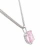 Haute Couture Composers Collection Elongated Crushed Ice Cushion Cut 12 Carat Fancy Light Pink Pendant on 2 Sterling 1.1mm Round Wheat Chains | Bling By Wilkening | Jewelry-Exposures International Gallery of Fine Art - Sedona AZ